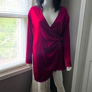 Burgundy side tie dress